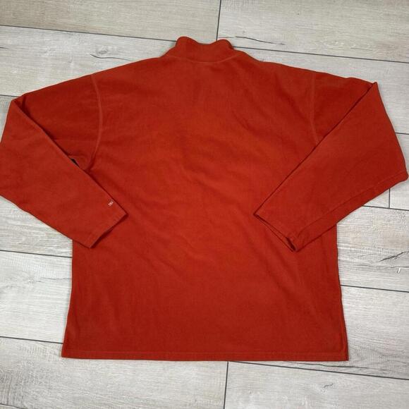 The North Face Fleece Sweatshirt TKA100 Sz L Orange 1/4 Zip Pullover Hike Camp - Picture 3 of 8